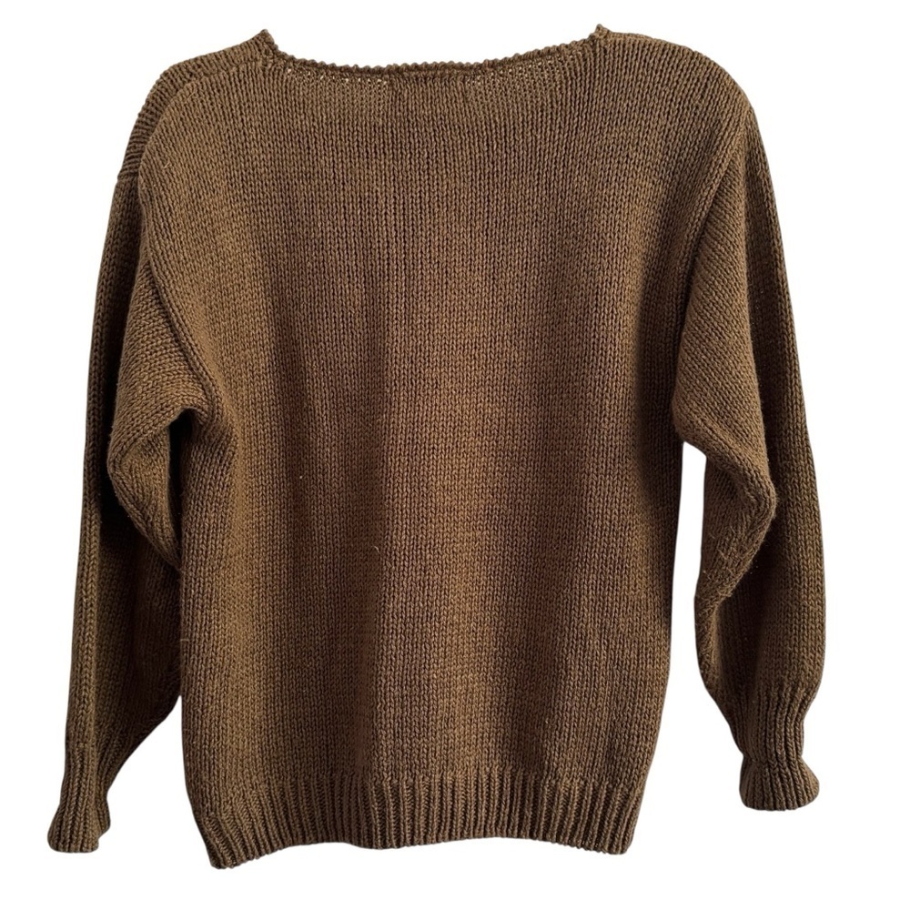 Vintage Counterparts Floral Knit Fall Winter Thick Retro 90s Sweater Size Medium - Picture 6 of 14